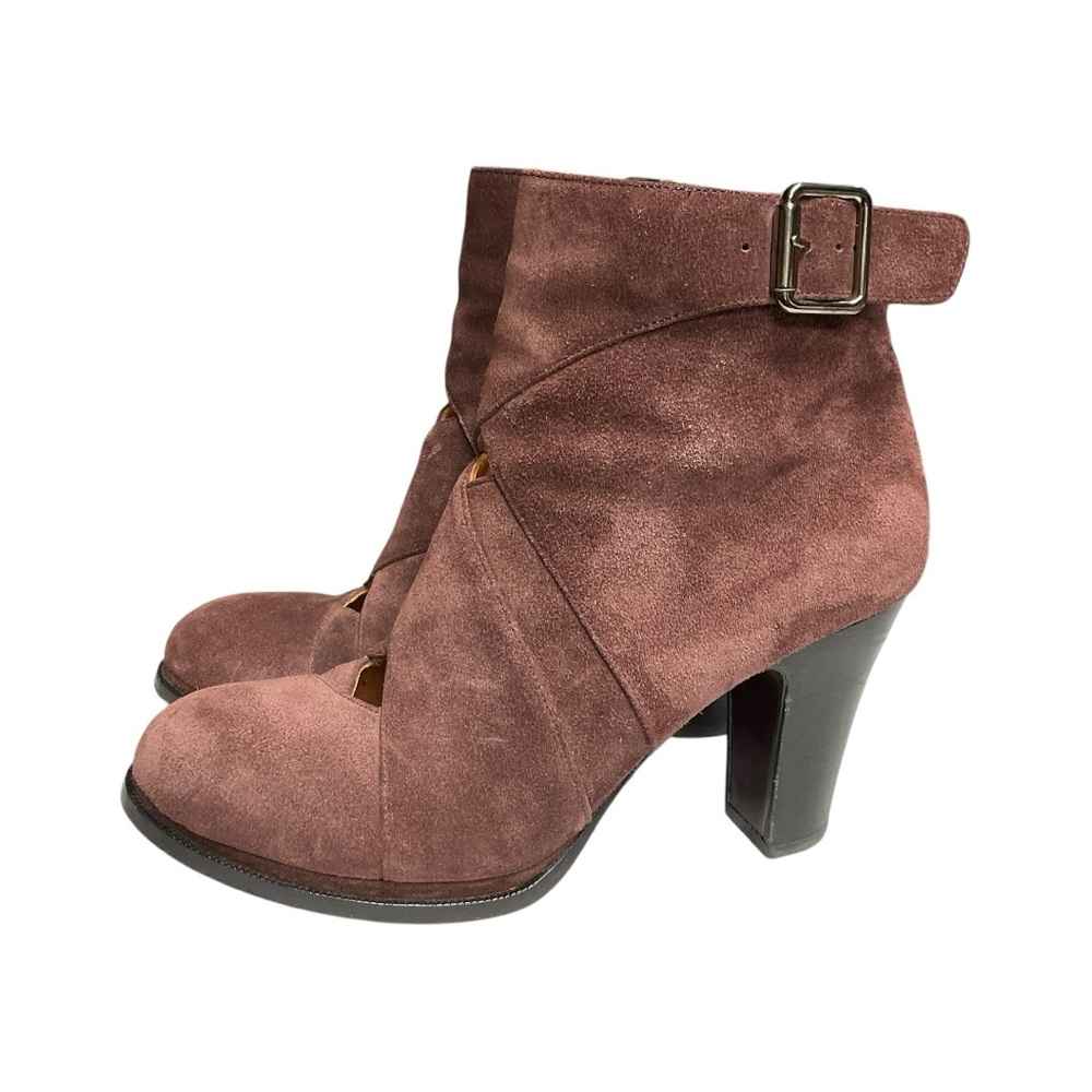 Chie Mihara Suede Crisscross Ankle Boots 38 Classic Timeless City Chic